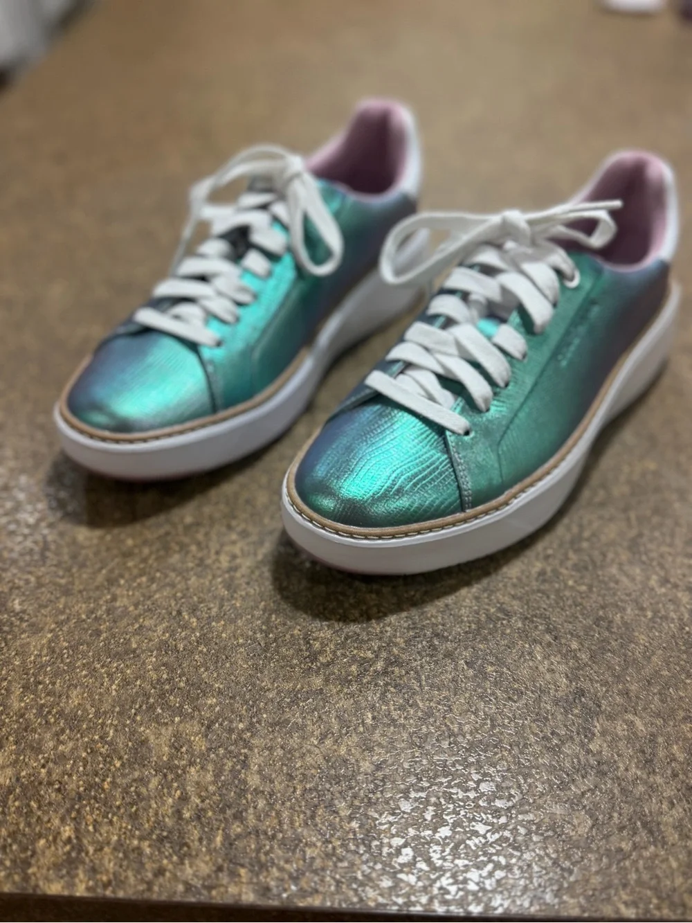 Cole Haan Iridescent Teal Low-Top Sneakers